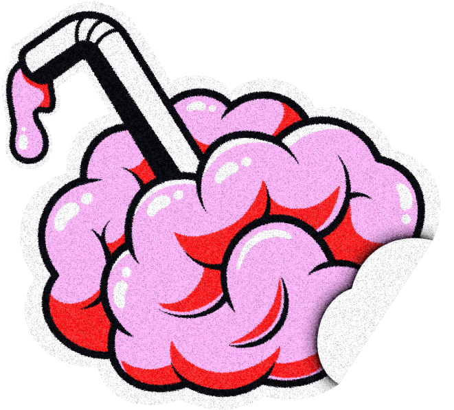 Brain sticker illustration