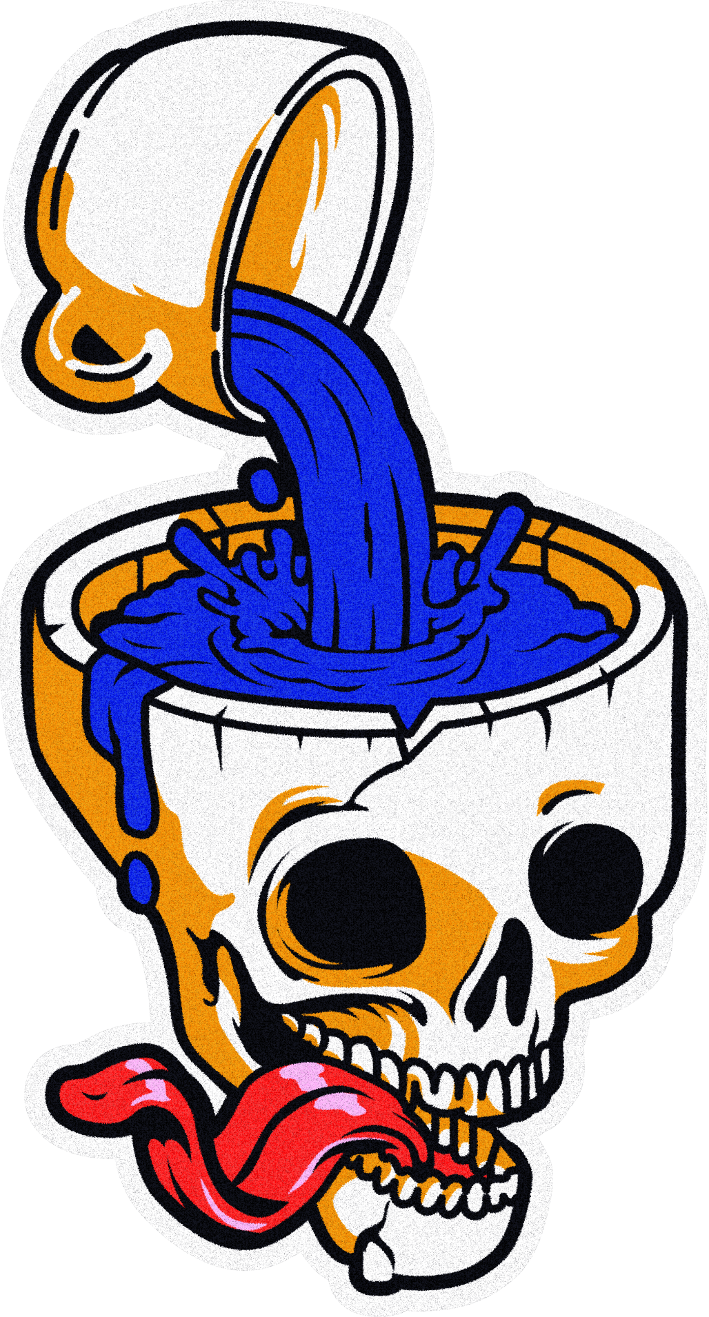 Skull sticker illustration
